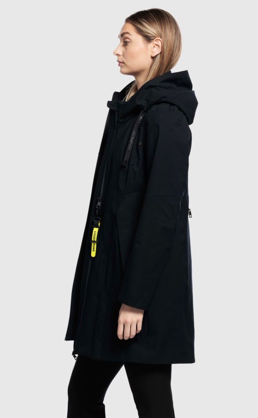 Black Mid Length Coat By Creenstone - Stuff Fashion London