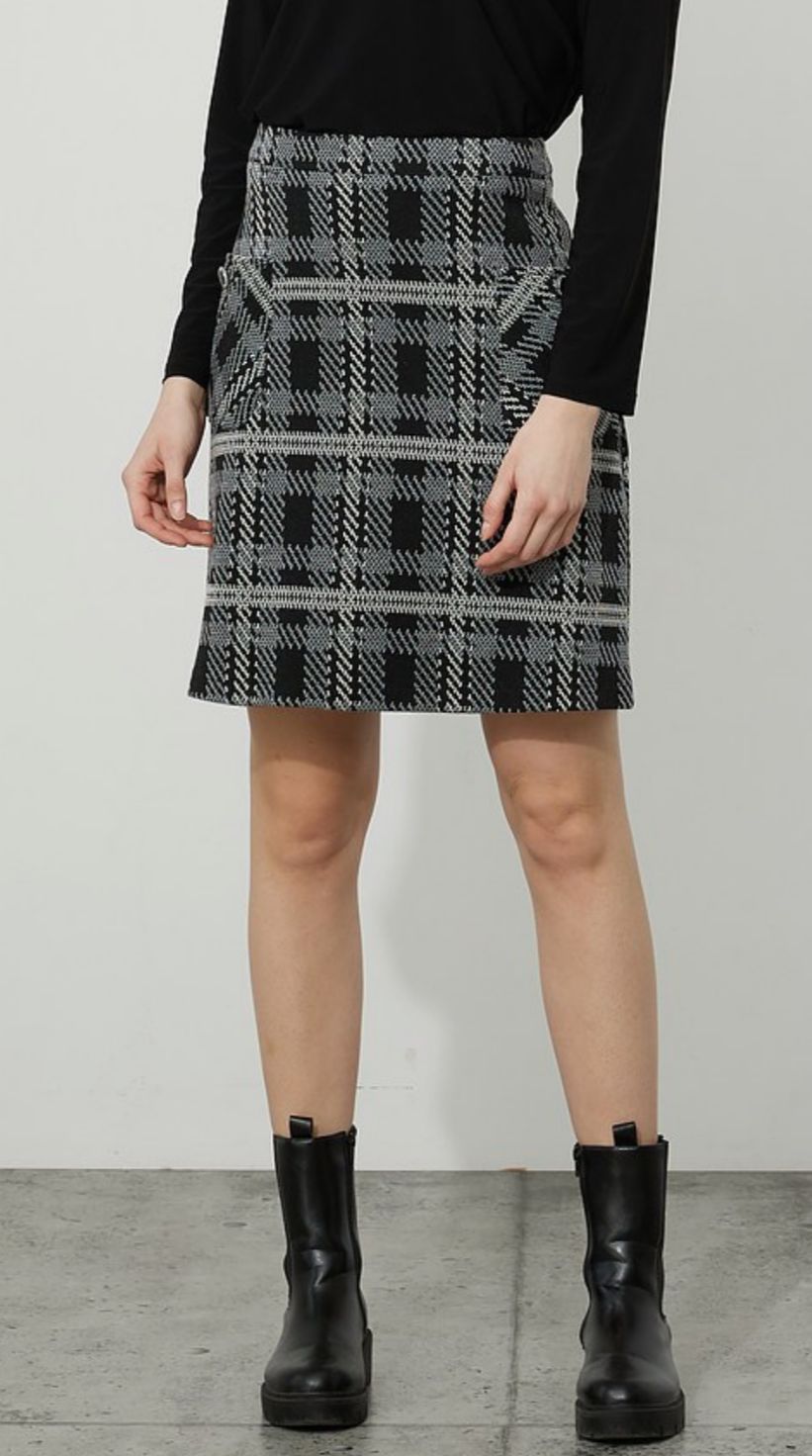 Short Check Skirt 223250 by Joseph Ribkoff - Stuff Fashion London